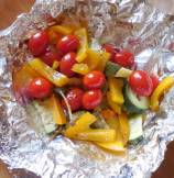 Zucchini and Peppers Grilled In a Foil
