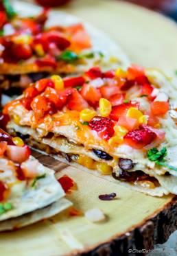 Layered Grilled BBQ Chicken Quesadilla