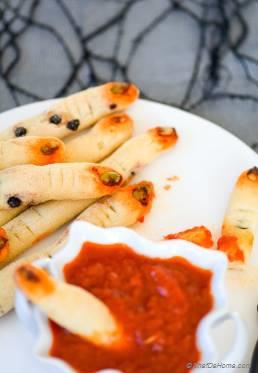 Creepy Witch Fingers Bread Sticks for Halloween