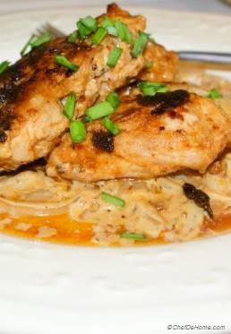Chicken with Caramelized Onion Cream Sauce
