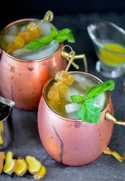 Cranberry Moscow Mule with Homemade Ginger Ale