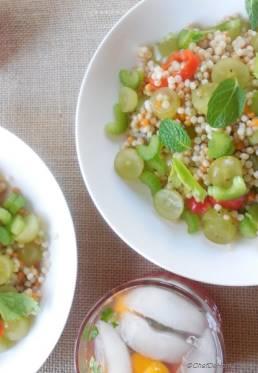 Israeli Couscous Salad with Crunchy Celery and Sweet Grapes