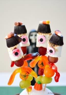 Creepy Stick-Men Marshmallow Candy Kabobs