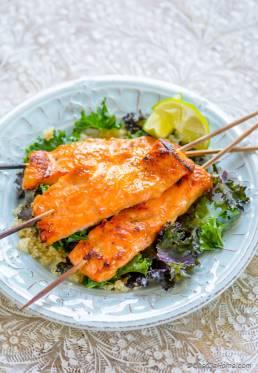 Miso Ginger Salmon with Kale and Quinoa