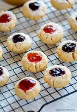 Peanut Butter and Jelly Thumbprint Cookies