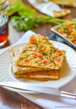 Ramen Noodles Stuffed Snack Flat Bread