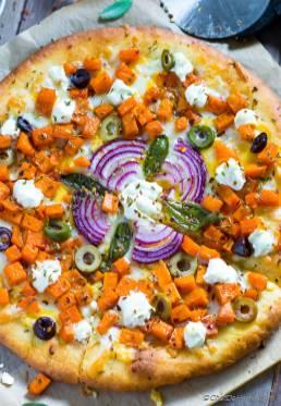 Butternut Squash Pizza with Goat Cheese, Fennel and Sage