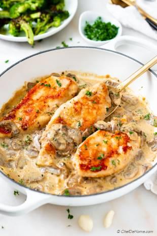 Chicken Mushroom Cream Sauce Recipe | ChefDeHome.com