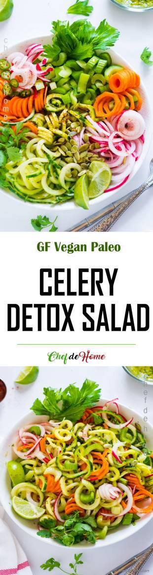 Celery Detox Salad with Cucumber and Zucchini Recipe | ChefDeHome.com