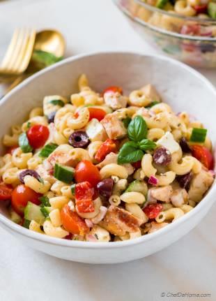 Italian Chicken Pasta Salad Recipe | ChefDeHome.com