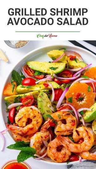 Grilled Shrimp Avocado Salad Recipe | ChefDeHome.com