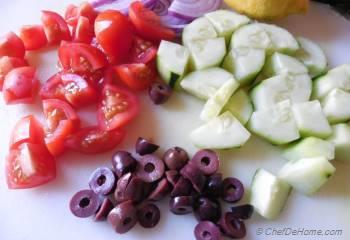 Step for Recipe - Greek-Style Chickpea and Cucumber Salad