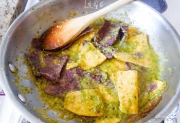 Step for Recipe - Breakfast Chilaquiles Verde - Roasted Tomatillos Salsa