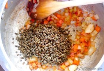 Step for Recipe - Easy Vegan French Lentils Soup in Pressure Cooker