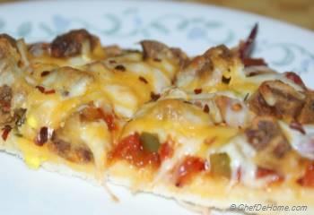 Step for Recipe - Spicy Soy Sausage and Pickled Jalapeno Pizza