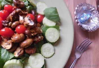 Step for Recipe - Cucumber and Mushroom Salad with Turmeric Vinaigrette