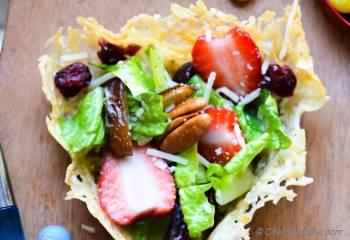 Step for Recipe - Brunch Salad in Parmesan Heart Cups with Chipotle-Sour Cream Dressing