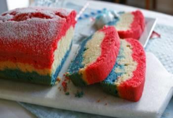 Step for Recipe - Patriotic Tri-Color Pound Cake