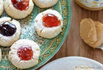 Step for Recipe - Peanut Butter and Jelly Thumbprint Cookies