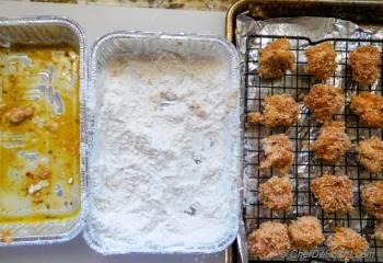 Step for Recipe - Baked Popcorn Chicken with Creamy Garlic Parmesan Dip