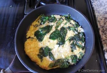 Step for Recipe - Rice and Spinach Omelette