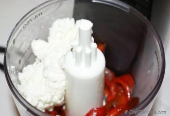 Step for Recipe - Roasted Bell Peppers and Goat Cheese Spread