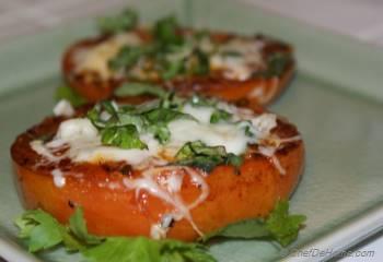 Step for Recipe - Pan Seared Tomatoes with melted mozzarella