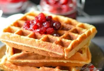 Step for Recipe - Spiced Sour Cream Waffles with Stewed Cranberries