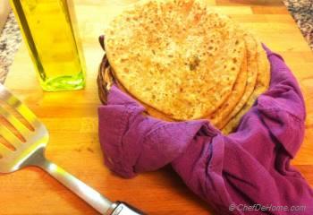 Step for Recipe - Vegan Soy Meal Stuffed Flat Bread