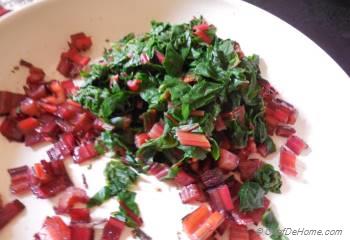 Step for Recipe - Warm Swiss Chard Salad with Peppery Dressing