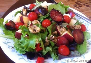 Ruby Red Apples, Plum and Cherry Tomatoes Salad