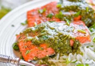 Baked Salmon with Salsa Verde