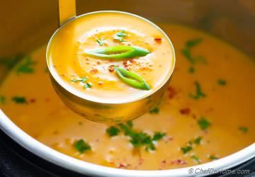 Thai Butternut Squash Soup with Coconut Milk (Creamy, Spicy)