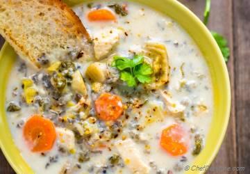 Chicken and Wild Rice Soup in Slow Cooker