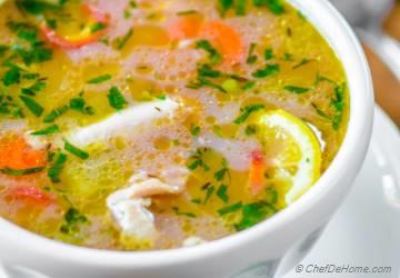 Lemon Chicken Rice Soup in Pressure Cooker