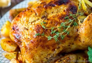 Oven Roasted Whole Chicken with Lemon and Thyme