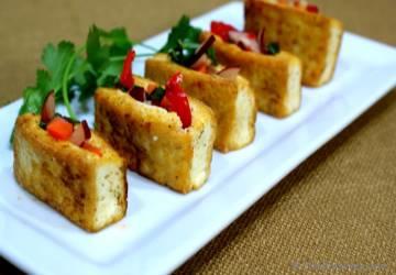 Crispy Tofu Snack Pockets with Crunchy Vegetables Filling