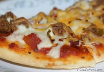 Spicy Soy Sausage and Pickled Jalapeno Pizza
