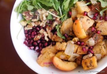Turkey Stuffing Salad with Arugula and Crab Apples