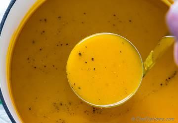 Sweet Spicy Roasted Butternut Squash Soup with Apple