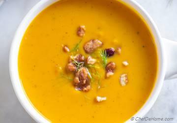 Creamy Curried Sweet Potato Soup with Coconut Milk