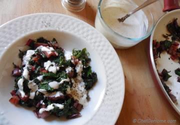 Warm Swiss Chard Salad with Peppery Dressing
