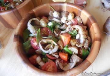 Roasted Thyme Potatoes and Arugula Salad with Black Garlic-Mustard Vinaigrette