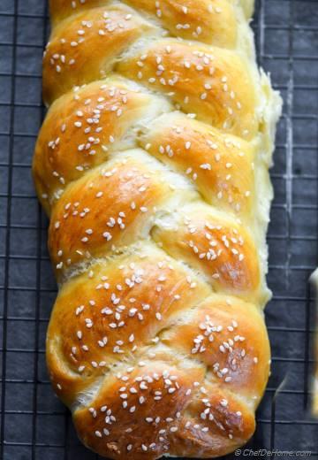 Traditional Braided Challah Bread