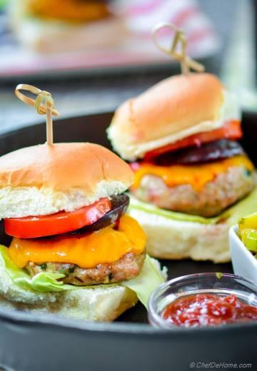 Jerk Chicken Sliders with Grilled Pineapple Relish