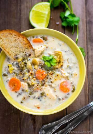 Chicken and Wild Rice Soup in Slow Cooker