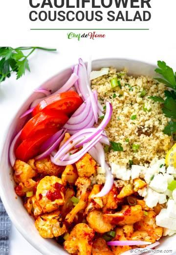 Roasted Cauliflower with Couscous Salad