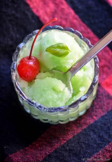 Cucumber, Lime and Basil Sorbet