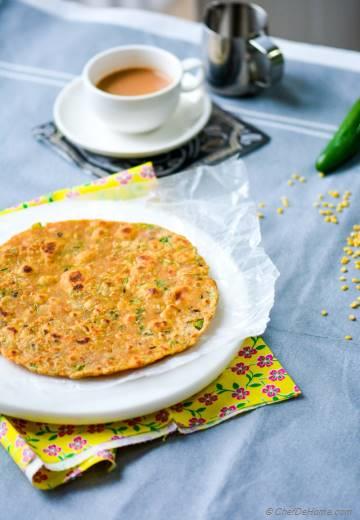 Leftover Lentils Breakfast Flat Bread - Indian Daal Parantha