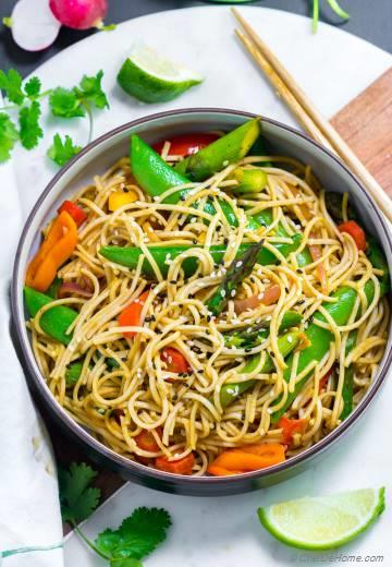Spicy Soba Noodles Vegetable Stir Fry